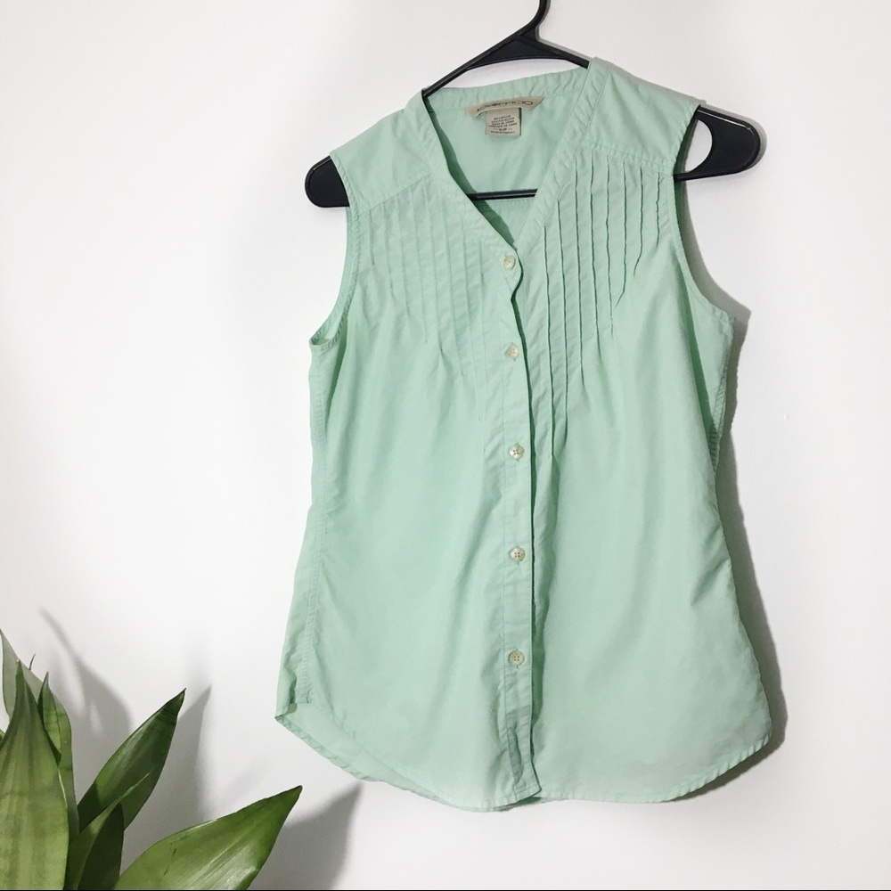 Mint Button Down Sleeveless Top Size S